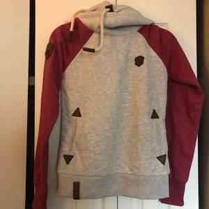 Naketano Pullover Hoodie With Leather Details